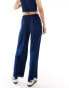 ONLY straight leg plisse trouser co-ord in navy