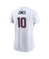 Women's Mac Jones White New England Patriots Player Name Number T-shirt