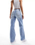 Bershka high waisted 90s wide leg jeans in light wash