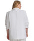 Plus Size Ruched 3/4-Sleeve Blazer