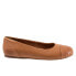 Softwalk Sonoma Cap Toe S1907-256 Womens Brown Wide Ballet Flats Shoes