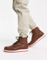 Levi's Jax Lux leather lace up boot with red tab in brown