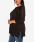 Plus Size Raglan Sleeve Pointelle Sweater