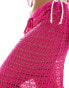 ASOS DESIGN knitted co-ord beach maxi skirt in pink