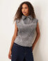 JDY 3/4 zip knitted vest in dark grey melange