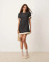 Sister Jane contrast bubble mini dress in black