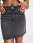 DTT Gabby high waisted denim skirt in washed black