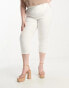 Simply Be cropped denim skinny jeggings in white