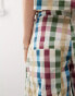 Reclaimed Vintage barrel leg trouser in multi gingham