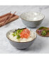 6" Wave Embossed Stoneware Ramen Noodle Bowls, Set of 2