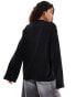 Weekday oversized long sleeve top in black