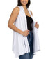 Draped Open Front Sleeveless Cardigan Vest