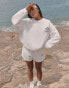 4th & Reckless X Luana Barron Leone embroidered logo sweatshirt in white