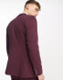 ASOS DESIGN skinny suit jacket in burgundy gingham