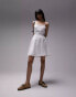 Topshop broderie linen mini dress in white