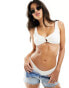 Candypants gold hardware scoop bikini top in cream