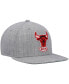 Men's Heathered Gray Chicago Bulls Hardwood Classics Team 2.0 Snapback Hat