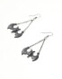 ASOS DESIGN Halloween drop earrings with bat design in black