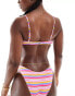 Bright Swimwear lola amalfi underwire stripe bikini top in pink