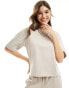 Lindex Majken lounge t-shirt in cream