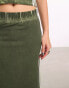 COLLUSION sporty stripe maxi skirt in khaki