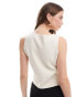 ASOS DESIGN knitted crew neck cropped waistcoat in ivory