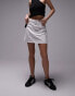 Topshop denim high waist skirt in white