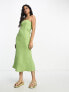 Urban Revivo a-line midi dress in green