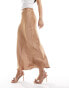 New Look satin midi skirt in gold