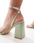 Be Mine Bridal Wink 2 mid block heeled sandals in sage