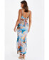 Women's Marble Cowl Tie Back Maxi Dress