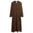 SUPERDRY Printed LS Smocked Long Dress