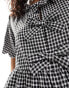 The Frolic bow detail gingham smock dress in black and white