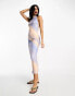 ASOS DESIGN halter cut out back midi dress in pastel stripe