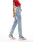 Noisy May Daisy high waist mom jeans in light blue acid wash