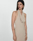 Women's Draped Neckline Halter Dress