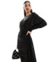 VL The Label maxi ruched dress in black