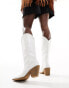 Bershka cowboy boots in white