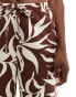 New Look wide leg trousers in palm print