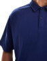 ASOS DESIGN oversized heavyweight polo in navy