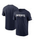 Men's Navy New England Patriots Primetime Wordmark Essential T-Shirt