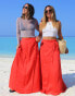 Labelrail x Collyer Twins voile tie-detail wrap maxi skirt in washed red