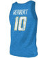 Men's Justin Herbert Heathered Powder Blue Los Angeles Chargers Name Number Tri-Blend Tank Top