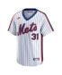 Men's Mike Piazza White New York Mets Throwback Cooperstown Limited Jersey