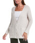 Eileen Fisher Button Front Cashmere-Blend Cardigan Women's White S