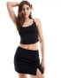 Pull&Bear bow trim mini skirt co-ord in black