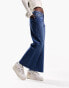 ASOS DESIGN cropped wide leg jean in mid blue