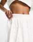 River Island Petite co-ord broderie midi skirt in white