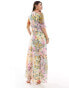 Hope & Ivy wrap maxi dress in bright floral print