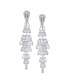 Cubic Zirconia CZ Linear Statement Asian Estate Art Deco Style Column Chandelier Earrings For Women Prom